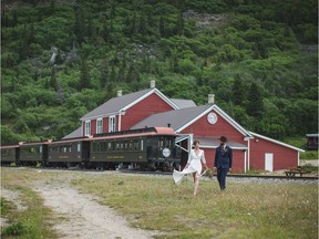 Kieran O’Donovan and Natalie Nikkel chartered the White Pass and Yukon Route Railway train for a 72-km trip south of Whitehorse to Lake Bennett at Carcross, Yukon, with 180 guests on July 7 for their wedding ceremony.