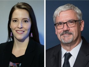 Dr. Cara Bablitz, left, and Mike Gormley, right, will receive awards from Canadian Medical Association on Tuesday at the beginning of their annual general meeting, this year in Winnipeg.