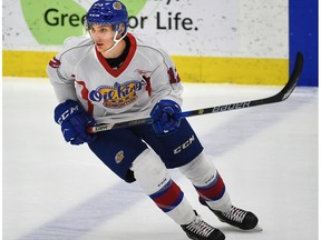 Edmonton Oil Kings Andrei Pavlenko (12) in the annual Red and White intrasquad game during training camp at the Downtown Community Arena in Edmonton, August 29, 2018.