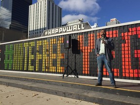 Edmonton-Centre MLA David Shepherd speaks at the launch of HateFreeYeg Sept. 30, 2018.