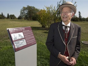 Longtime Beverly resident Dan Vriend at the site of a new Humberstone Mine plaque near 111 Avenue and 30 Street, in Edmonton on Friday, Sept. 7, 2018. Memorial plaques will be unveiled at the former Humberstone, Bush Davidson and Beverly Mine locations in east Edmonton Saturday morning.