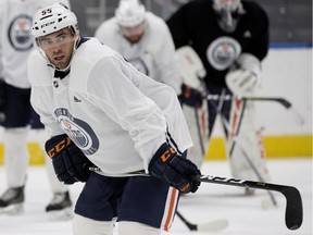 Luke Esposito takes part in the Edmonton Oilers rookie camp at Rogers Place, Monday, Sept. 10, 2018.