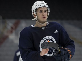 Kirill Maksimov during Edmonton Oilers rookie camp on Sept.10, 2018, at Edmonton's Rogers Place. Photo by David Bloom.