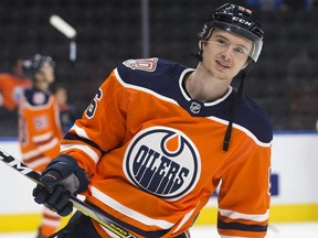 Edmonton Oilers forward Kailer Yamamoto skates before his team's NHL pre-season game on Sept. 20, 2018, against the Winnipeg Jets at Edmonton's Rogers Place.