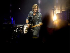 Keith Urban performs in concert at Rogers Place during his Graffiti U World Tour, in Edmonton Saturday Sept. 22, 2018.