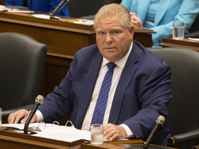 Ontario Premier Doug Ford attends Question Period at the Ontario Legislature in Toronto, on Wednesday, September 12, 2018.