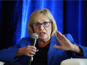 Former Saskatchewan finance minister Janice MacKinnon spoke on a panel at the Hotel Macdonald on Thursday, Sept. 20, 2018.