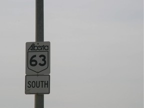 A view of the highway 63 sign just south of Fort McMurray. Tuesday May 8, 2012. AMANDA RICHARDSON/QMI Agency