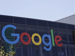 The Google logo at the company's headquarters in Mountain View, Calif.