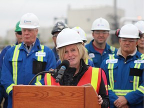 Premier Rachel Notley praised the $400-million expansion at Nexen's Long Lake project as another positive sign for the oilsands at the Long Lake South West Site south of Fort McMurray, Alta. on Tuesday, Sept. 11, 2018. Laura Beamish/Fort McMurray Today/Postmedia Newtork