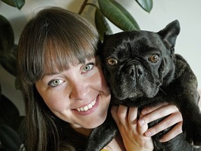 Ainsley Hillyard and her French bulldog star in Jezebel, at the Still Point, part of the Roxy Performance Series.