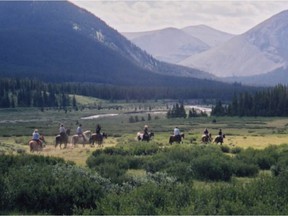 Trail riders explore the Bighorn Wilderness Area near Rocky Mountain House. File photo.
