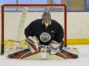 Shane Starrett at Edmonton Oilers training camp in Edmonton on Wednesday, Sept. 19, 2018.