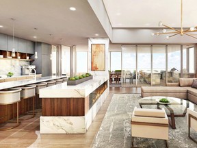 The Columbus penthouse suite at West Block boasts nearly 2500 square-feet of interior space plus two terraces that add over 500 square-feet of outdoor space.