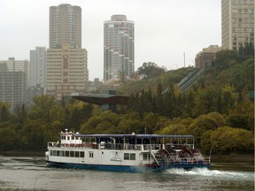 The Edmonton Riverboat cruises down the North Saskatchewan River in downtown Edmonton on Saturday, Sept. 15, 2018.