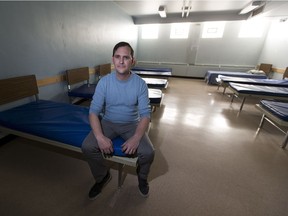 The Herb Jamieson Centre shelter coordinator, Peter Garnis, in one of the dorm rooms on Tuesday, Sept. 25, 2018 in Edmonton.