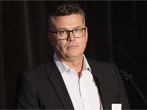 Ken Horn, president of Teedrum Inc. at an official announcement made by SinoCan Global on Thursday, Sept. 13, 2018 in Edmonton about a proposed bitumen refinery that was thwarted by the provincial government in 2012 and has been revived after a consortium of Alberta First Nations inked a deal with Chinese investors.