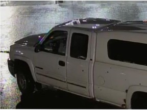 Police said this truck was involved in the theft of an ATM in the area of 93 Avenue and 215 Street at approximately 5:15 a.m. Wednesday, Sept. 12, 2018.