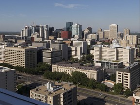 A view of downtown Edmonton from The Hendrix apartment building, 9733 111 St. on Monday, June 26, 2017.