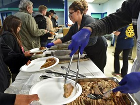 A Thanksgiving meal was being served up by the Rotary Club of Edmonton West and was prepared by NAIT culinary students which is expected to feed about 1,600 people at the Boyle Street Community Services in Edmonton, October 7, 2018.