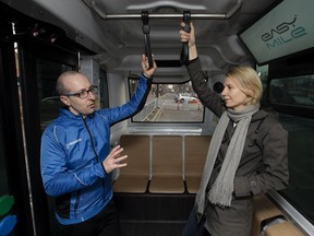 Pretending to ride a broken autonomous shuttle being tested in Edmonton, Coun. Andrew Knack tells city columnist Elise Stolte he thinks he's likely bought his last personal vehicle.