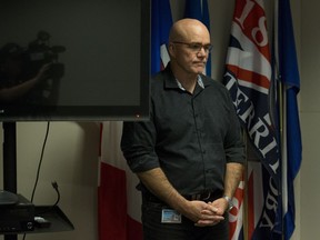 David Aitken, branch manager of community standards, speaks at city hall Thursday, Oct. 25, 2018 on the four city employees who were charged with regulatory offences under the Animal Protection Act in relation to the deaths of three feral cats.