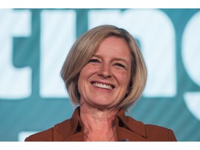 Rachel Notley speaks during the Alberta NDP Convention in Edmonton on Sunday, Oct. 28, 2018.