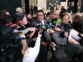 Calgary Mayor Naheed Nenshi comments after the Calgary Olympic Bid Committee chair Evan Woolley announced the committee was recommending that Calgary abandon a bid for the 2026 Winter Olympics on Tuesday, Oct. 30, 2018.