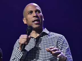 New Jersey Senator Cory Booker speaks onstage during the 4th Annual TIDAL X: Brooklyn at Barclays Center of Brooklyn on Oct. 23, 2018 in New York City.