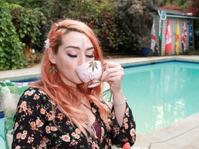 A photo of Instagram user Natalia Chiles (@hiighvibes) is shown in a handout. Chiles doesn't understand why Instagram banned her cannabis teacup giveaway. THE CANADIAN PRESS/Instagram-@hiighvibes MANDATORY CREDIT