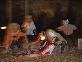 The Slaughter Pack, a bunch of werewolfs that will haunt you, are featured at DARK, a new Halloween event at Fort Edmonton Park on Monday, Oct. 26, 2018.