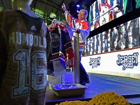 Ron MacLean speaks at the Jersey Gala honouring the legacy of Jaxon Joseph, Stephen Wack, Conner Lukan and Logan Hunter put on by the St. Albert-Humbolt Remembrance Committee in St. Albert on Friday, Oct. 26, 2018.