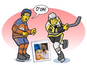 When photos showcasing Connor McDavid's Homer Simpson costume from the Oilers' Halloween party popped up on Twitter last weekend, fans took to the costume the way Homer devours pink doughnuts. Mmmmm, doughnuts. (Illustration by Chad Huculak)