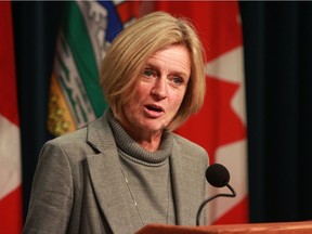 Alberta Premier Rachel Notley speaks at the McDougall Centre in Calgary on Monday, Oct. 22, 2018.
