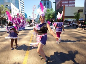 Paula Simons performing in the Cariwest Parade on Aug. 6, 2011.