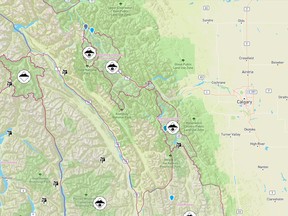 Avalanche map from https://www.avalanche.ca/map