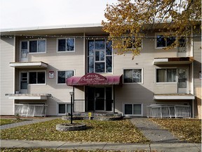 Police were investigating a suspicious death at the Parkside Manor apartments located at 10220-115 Street in Edmonton on Sunday Oct. 14, 2018.
