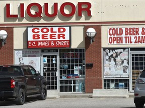 EDMONTON, ALTA: APRIL 26, 2016 -- Liquor store in west Edmonton, April 26, 2016.