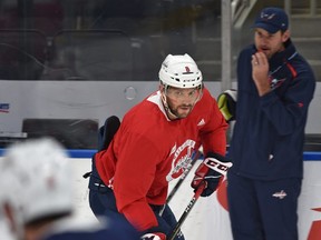 Washington Capitals Alex Ovechkin during practice in preparation for the Oilers match Thursday at Rogers Place in Edmonton, October 24, 2018. Ed Kaiser/Postmedia