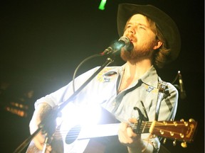 Colter Wall singing at Union Hall Thursday night.