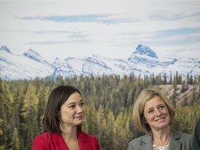 Premier Rachel Notley and Shannon Phillips, Alberta Minister of Environment and Parks announced a proposal to create a new public land and parks area called Bighorn Country on November 23, 2018 in Edmonton.  Shaughn Butts / Postmedia