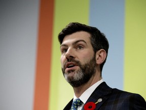 Mayor Don Iveson, who has reached his final day in office, takes part in a press conference in this file photo from Nov. 2, 2018. Photo by David Bloom