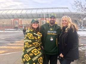Edmonton Eskimo fans, Darin Bachmier and his family, are considering selling their tickets to the Grey Cup game on Nov. 25 because the home team won't be playing.