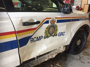 RCMP were investigating a suspicious vehicle complaint in a field by Township Road 273A and Dickson Stevenson Trail when the suspect vehicle fled the scene, ramming the police vehicle and narrowly missing the police officer who jumped out of the way.