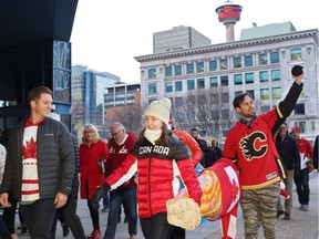 Supporters of the Calgary 2026 Winter Olympic bid poured into Calgary City Hall as council prepared to vote on a motion to end the bid process on Wednesday October 31, 2018.