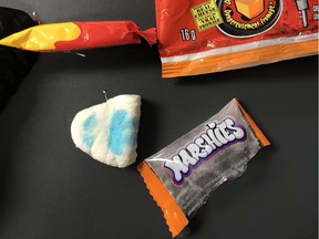 Devon RCMP say candy was tampered with over Halloween.