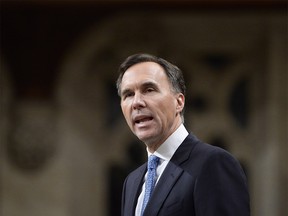 Finance Minister Bill Morneau delivers the fall economic update in the House of Commons, in Ottawa on Wednesday, Nov. 21, 2018. THE CANADIAN PRESS/Adrian Wyld ORG XMIT: AJW505