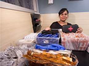 Kim Carter, team lead licensed practical nurse at the Boyle McCauley Health Centre, in the new supervised consumption site on Thursday, Nov. 1, 2018.