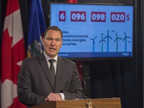 Economic Development and Trade Minister Deron Bilous will announced a new initiative in Alberta's Keep Canada Working campaign on November 14, 2018 in Edmonton.  The real-time lost-revenue counter illustrates how much money Canadians miss out on by keeping our energy resources landlocked. Shaughn Butts / Postmedia