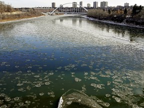 Ice floes on the North Saskatchewan River near downtown Edmonton on Monday November 12, 2018. (PHOTO BY LARRY WONG/POSTMEDIA)